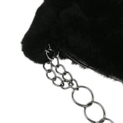 Chanel Black Fur Chain Handbag