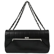 Chanel Black Lambskin Choco Bar Chain Shoulder Bag