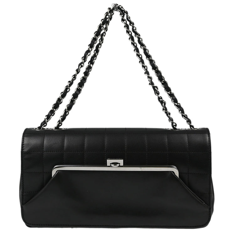 Chanel Black Lambskin Choco Bar Chain Shoulder Bag