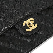 Chanel Black Caviar Medium Classic Double Flap Shoulder Bag