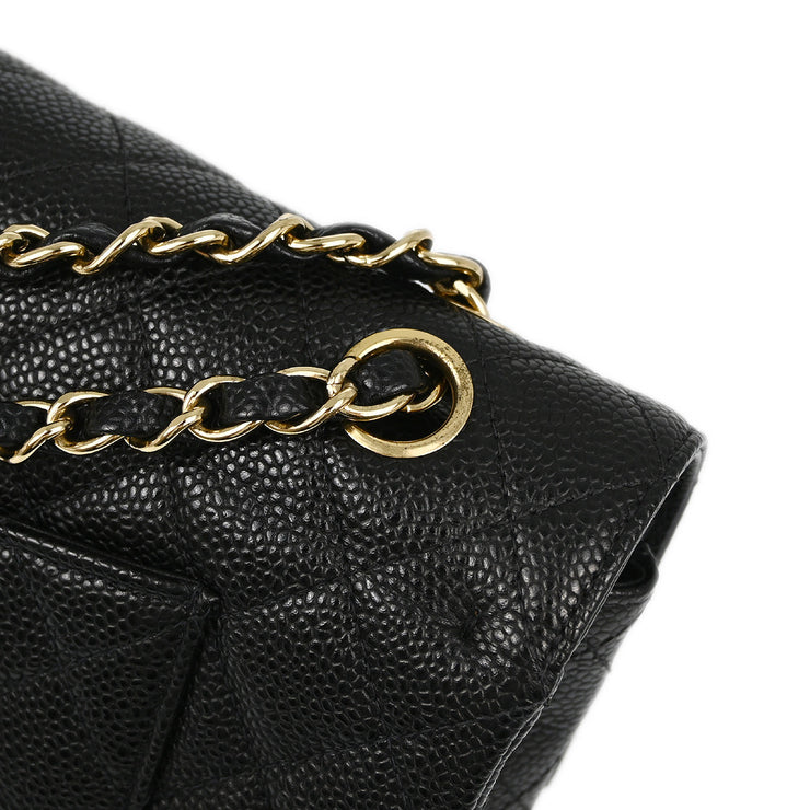 Chanel Black Caviar Medium Classic Double Flap Shoulder Bag