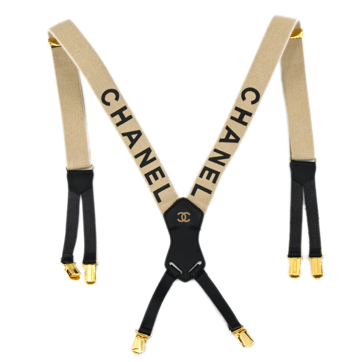 Chanel Suspenders Beige Small Good