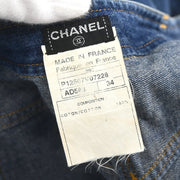 Chanel 1999 Long Denim Pants Blue #34