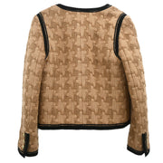 Chanel 2008 Collarless Jacket Brown #36