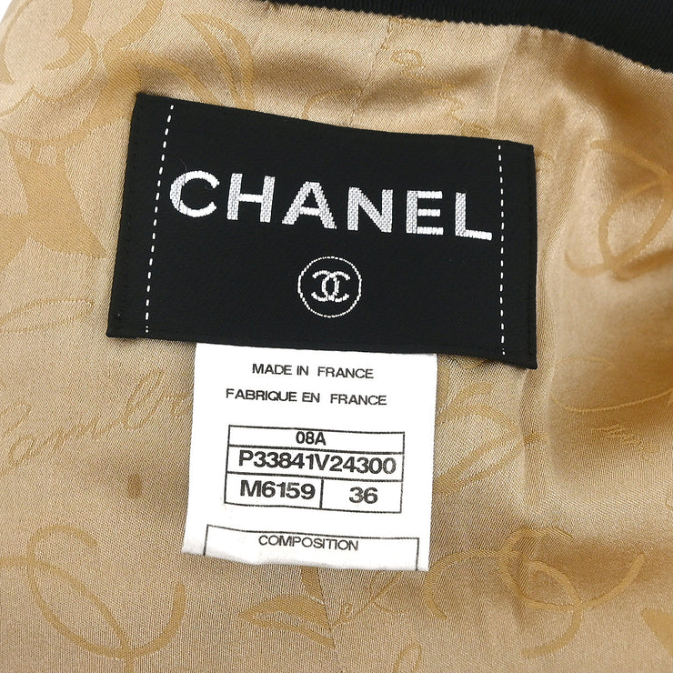 Chanel 2008 Collarless Jacket Brown #36