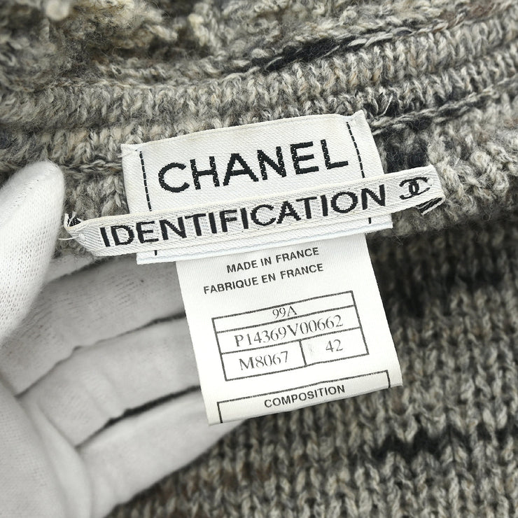 Chanel 1999 Collarless Jacket Gray #42