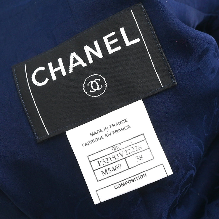 Chanel 2008 Double Breasted Jacket Blue #38