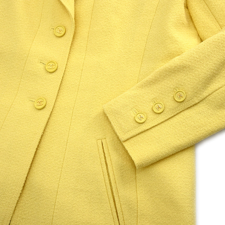 Chanel 1997 Single Breasted Jacket Yellow #38