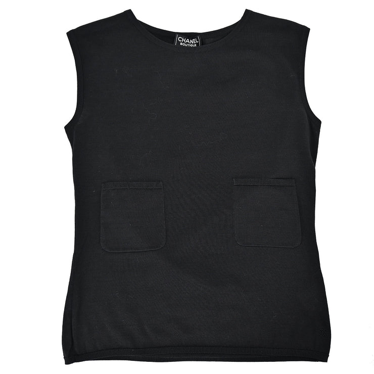 Chanel 1998 Sleeveless Top Black #40