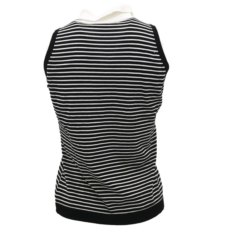 Chanel 1995 Sleeveless Top Black White #42