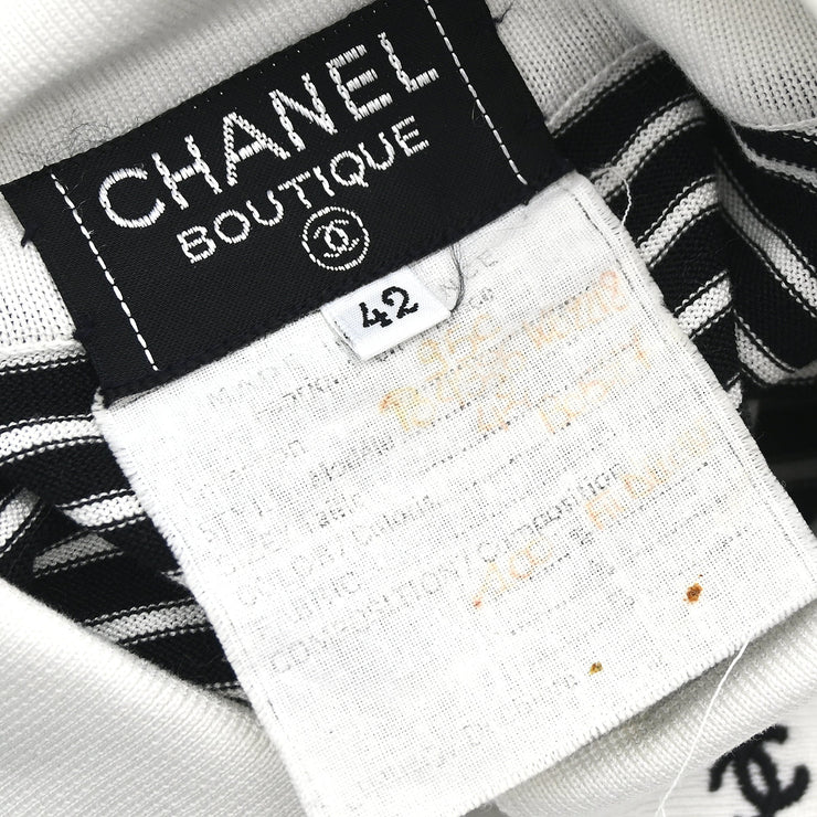 Chanel 1995 Sleeveless Top Black White #42