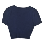 Chanel 1995 Cropped T-shirt Navy #40