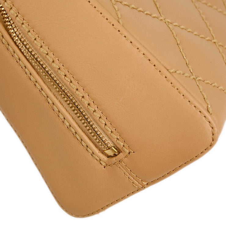 Chanel Beige Calfskin Wild Stitch Handbag