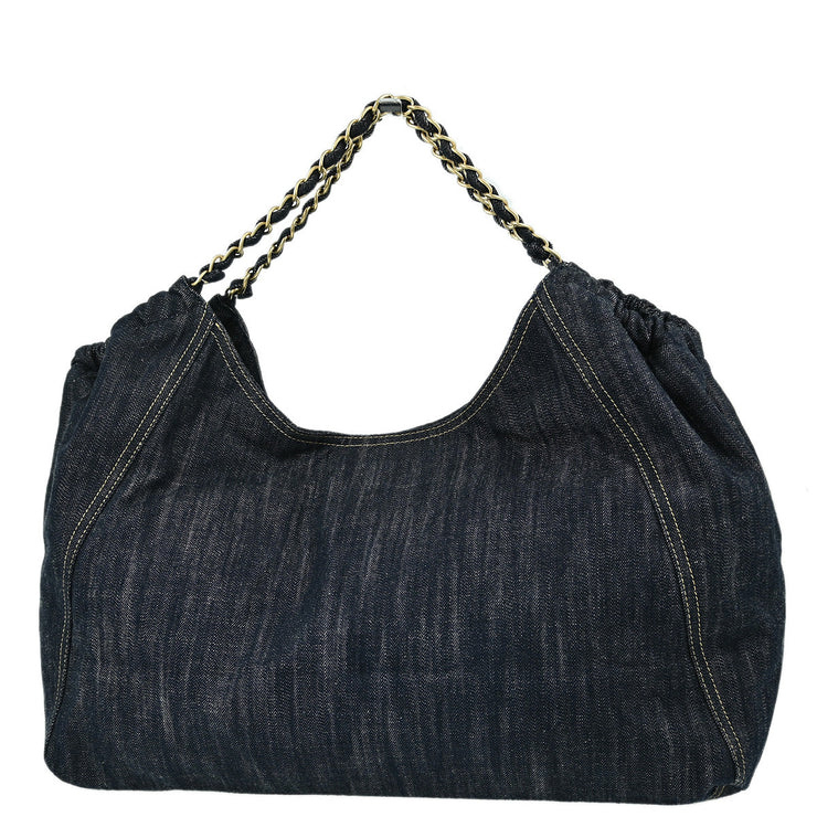 Chanel Blue Denim Coco Cabas Tote Handbag