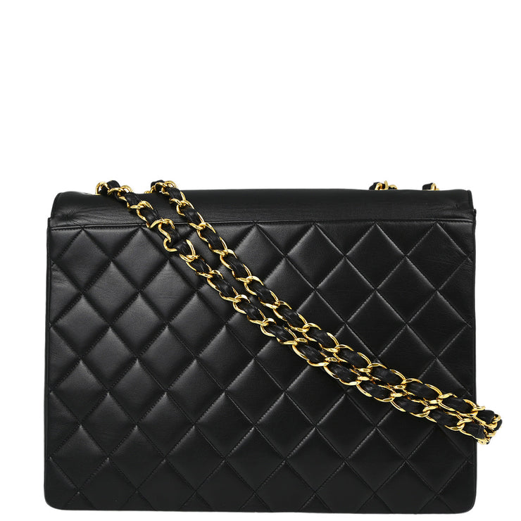 Chanel Black Lambskin Maxi Classic Flap Shoulder Bag