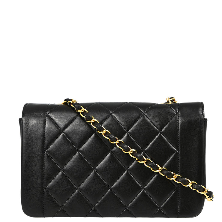 Chanel Black Lambskin Small Diana Shoulder Bag