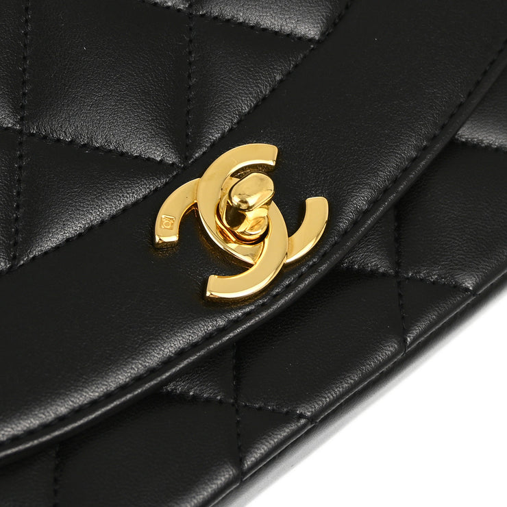 Chanel Black Lambskin Small Diana Shoulder Bag