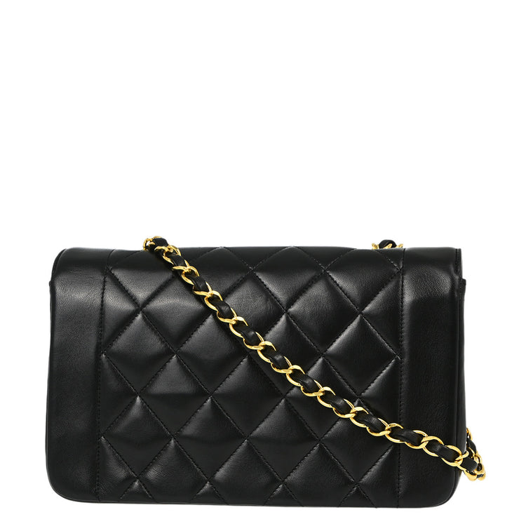 Chanel Black Lambskin Small Diana Shoulder Bag