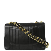 Chanel Black Lambskin Mademoiselle Jumbo Classic Flap Shoulder Bag