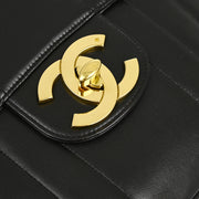 Chanel Black Lambskin Mademoiselle Jumbo Classic Flap Shoulder Bag