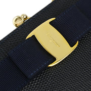 Salvatore Ferragamo Navy Vara Bow Chain Shoulder Bag