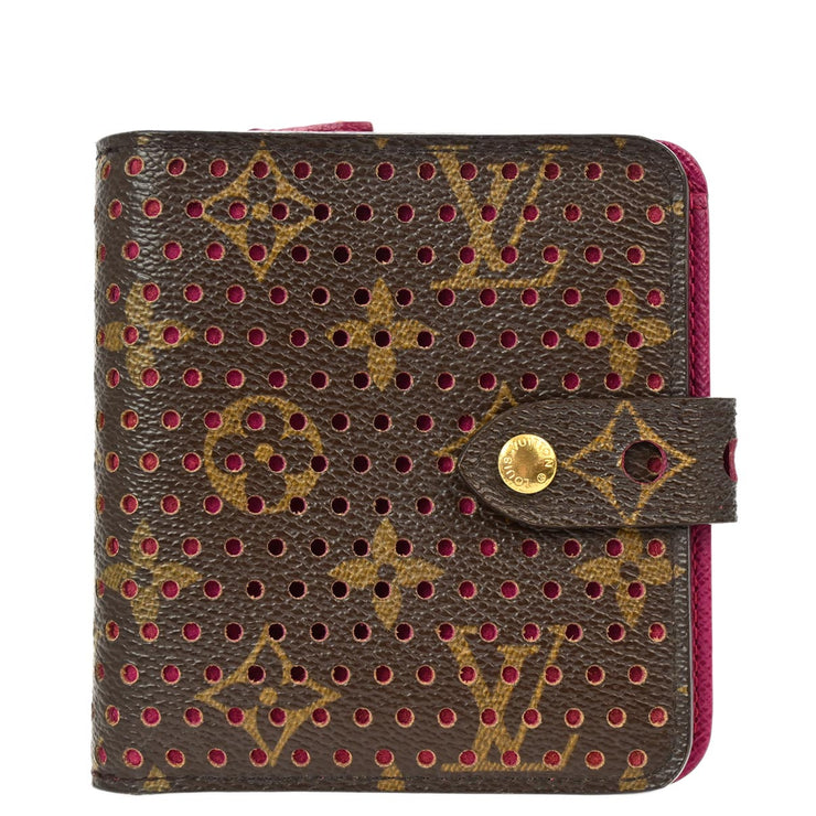 Louis Vuitton Monogram Perfo Compact Zip Wallet M95188