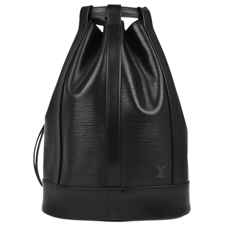 Louis Vuitton 1995 Black Epi Randonnee PM Bucket Shoulder Bag M52352