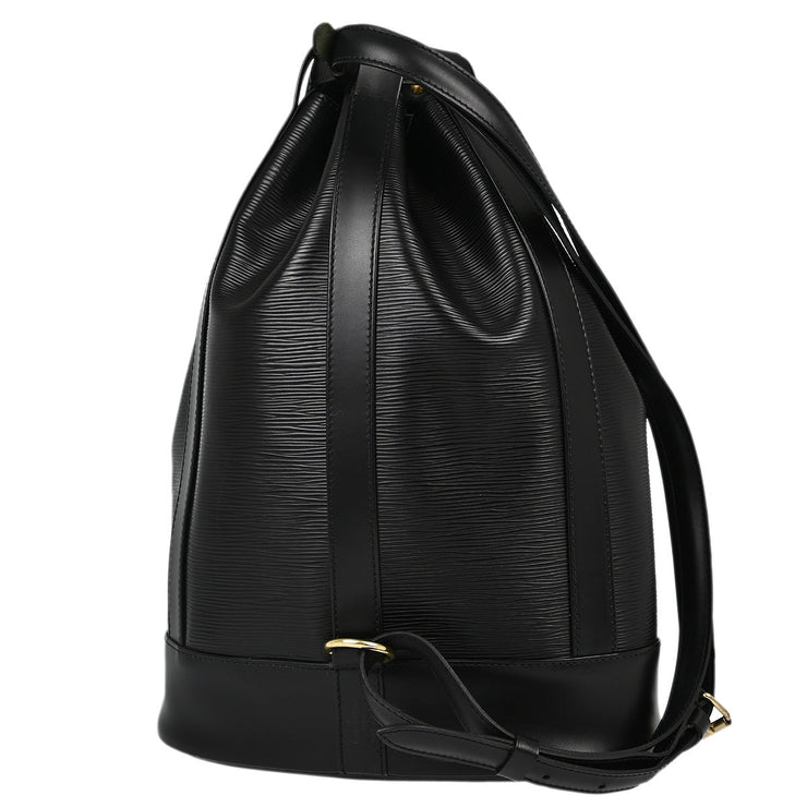 Louis Vuitton Black Epi Randonnee PM Bucket Shoulder Bag M52352