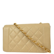 Chanel * Beige Lambskin Small Diana Shoulder Bag