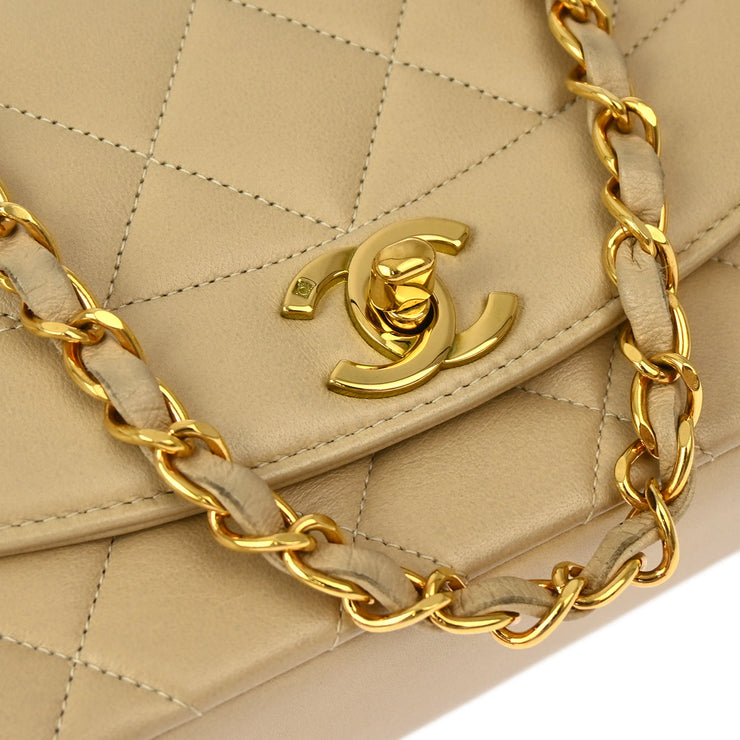 Chanel * Beige Lambskin Small Diana Shoulder Bag