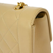 Chanel * Beige Lambskin Small Diana Shoulder Bag