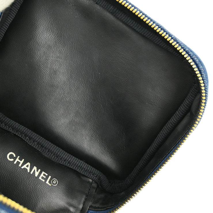 Chanel Blue Denim Timeless Vanity Handbag