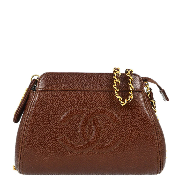 Chanel Brown Caviar Chain Shoulder Bag