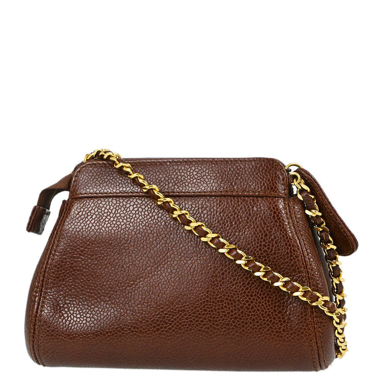 Chanel Brown Caviar Chain Shoulder Bag