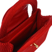 Chanel * Red Nylon Knit Woven Handbag Mini