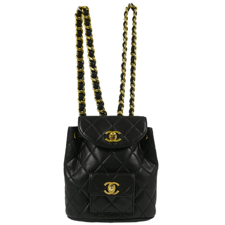 Chanel Black Lambskin Duma Backpack Small