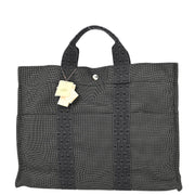 Hermes Gray Canvas Herline Tote MM Bag