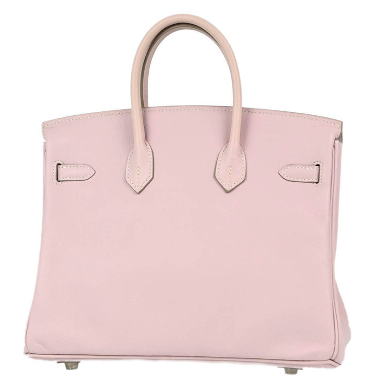 Hermes Rose Dragee Swift Birkin 25 Handbag