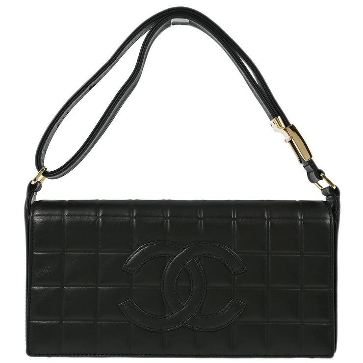 Chanel Black Lambskin Choco Bar Shoulder Bag