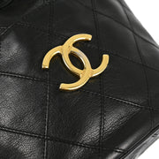 Chanel Black Lambskin Bicolore Bucket Shoulder Bag