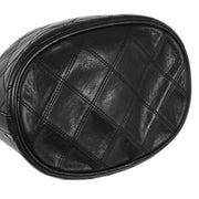 Chanel Black Lambskin Bicolore Bucket Shoulder Bag