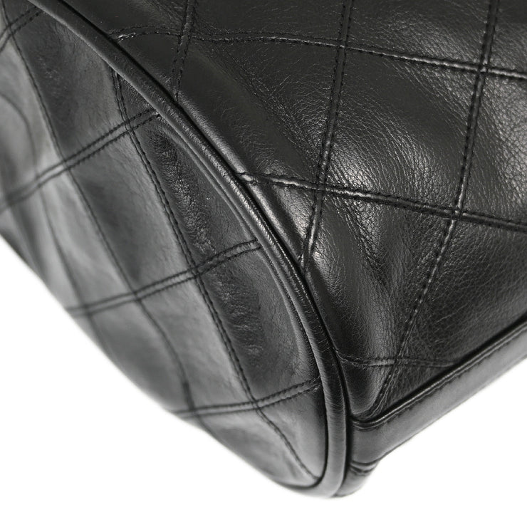 Chanel Black Lambskin Bicolore Bucket Shoulder Bag