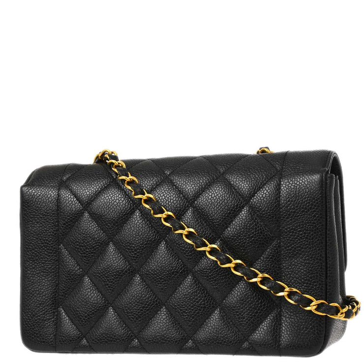 Chanel Black Caviar Small Diana Shoulder Bag