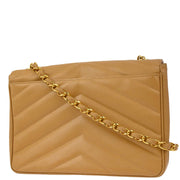 Chanel Beige Caviar V Stitch Chain Shoulder Bag