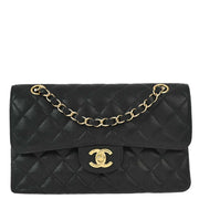 Chanel Black Caviar Small Classic Double Flap Shoulder Bag