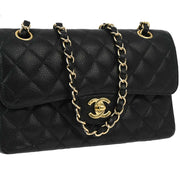 Chanel Black Caviar Small Classic Double Flap Shoulder Bag