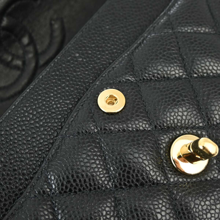 Chanel Black Caviar Small Classic Double Flap Shoulder Bag