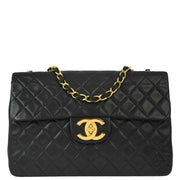 Chanel Black Lambskin Maxi Classic Flap Shoulder Bag