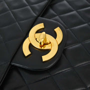 Chanel Black Lambskin Maxi Classic Flap Shoulder Bag