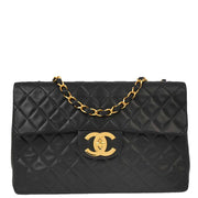 Chanel Black Lambskin Maxi Classic Flap Shoulder Bag